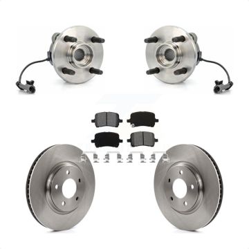 Front Hub Bearing Brake Rotor Pads Kit For 04-07 Saturn Ion Supercharged with 4-Wheel ABS KBB-105600