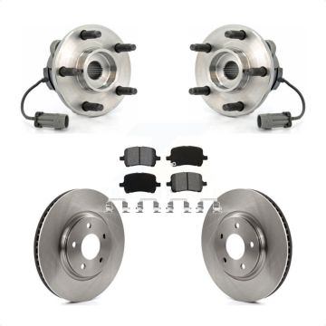 Front Hub Bearing Brake Rotor & Pad Kit For Chevrolet Cobalt Saturn Ion With 5 Lug Wheels KBB-105606