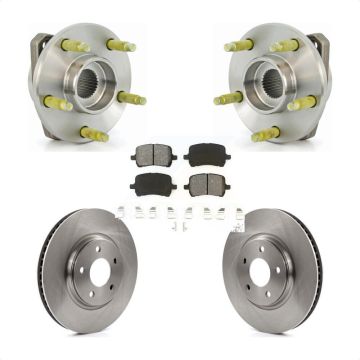 Front Hub Bearing Disc Brake Rotor Pad Kit For Pontiac G6 With 296mm Diameter KBB-105621