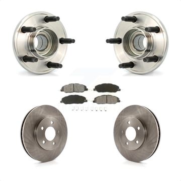 Front Hub Bearing Assembly Disc Brake Rotors And Semi-Metallic Pads Kit For Ford Mustang KBB-105636