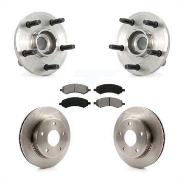 Front Hub Bearing Disc Brake Rotor Pad Kit For Dodge Dakota Mitsubishi Raider 2-Wheel ABS KBB-105649