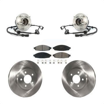 Front Hub Bearing Brake Rotor & Pads Kit For Ford Crown Victoria Lincoln Town Car Mercury KBB-105651