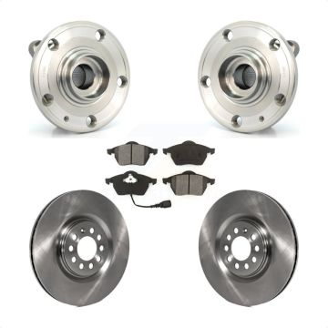 Front Hub Bearing Assembly Disc Brake Rotors And Pads Kit For Volkswagen Jetta KBB-105664