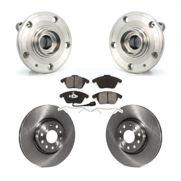 Front Hub Bearing Brake Rotor Pads Kit For Volkswagen Jetta Beetle Audi GTI Eos Passat CC KBB-105665
