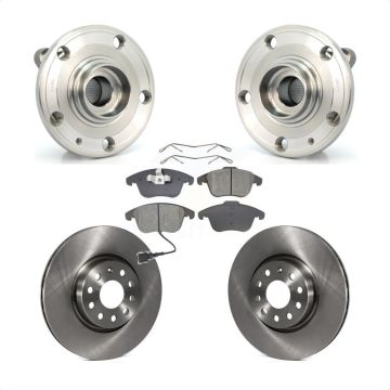 Front Hub Bearing Disc Brake Rotor & Pad Kit For Volkswagen Tiguan Passat Audi Q3 Quattro KBB-105666
