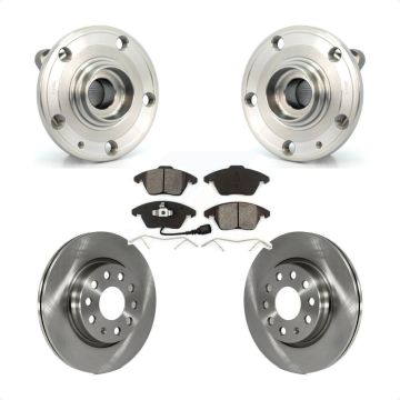 Front Hub Bearing Assembly Disc Brake Rotor & Pads Kit For Volkswagen GTI Audi A3 Quattro KBB-105669
