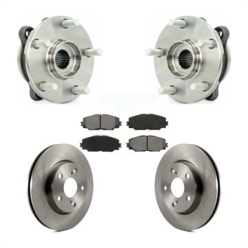 Front Hub Bearing Assembly Disc Brake Rotors And Pads Kit For 2013-2018 Toyota RAV4 LE KBB-105684