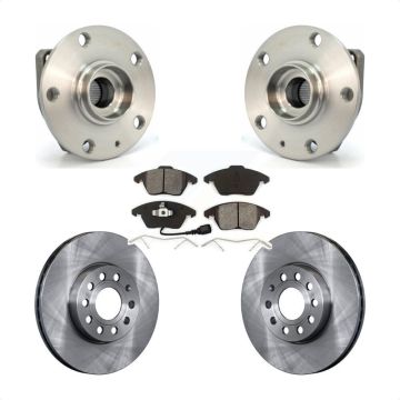Front Hub Bearing Brake Rotor Pads Kit For 06-09 Volkswagen Rabbit 3 Bolt Mounting Flange KBB-105690