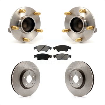 Front Hub Bearing Brake Rotor & Pads Kit For 2007 INFINITI G35 With Single Piston Caliper KBB-105707