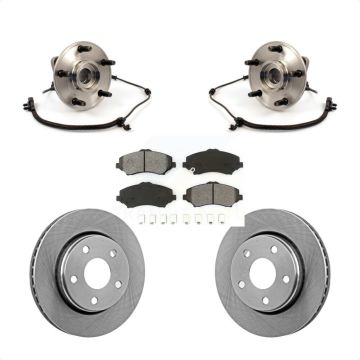 Front Hub Bearing Assembly Disc Brake Rotors And Pads Kit For 2007-2010 Jeep Wrangler KBB-105712