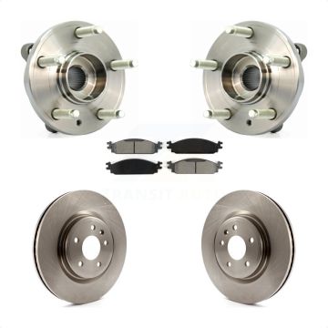 Front Hub Bearing Assembly Disc Brake Rotors And Pads Kit For 2009-2010 Lincoln MKS KBB-105719