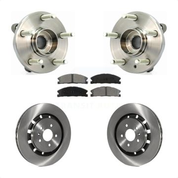 Front Hub Bearing Assembly Disc Brake Rotor Pads Kit For Ford Flex Taurus Lincoln MKT MKS KBB-105721