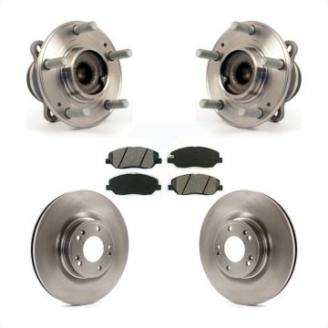 Front Hub Bearing Assembly Disc Brake Rotor & Pads Kit For 2009-2011 Hyundai Genesis 3.8L KBB-105724