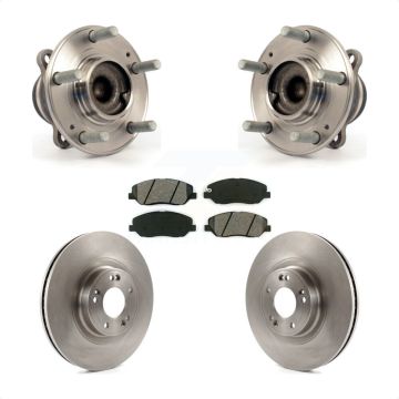 Front Hub Bearing Assembly Disc Brake Rotors And Pads Kit For 2012 Hyundai Genesis 3.8L KBB-105725