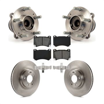 Front Hub Bearing Assembly Disc Brake Rotor And Semi-Metallic Pad Kit For Hyundai Genesis KBB-105726