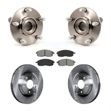 Front Hub Bearing Assembly Brake Rotor Pad Kit For 2007-2012 Nissan Sentra SE-R with 2.5L KBB-105761