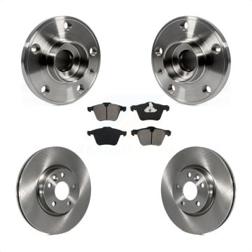 Front Hub Bearing Brake Rotor Pads Kit For 2008 Volvo V70 With 300mm Diameter KBB-105795