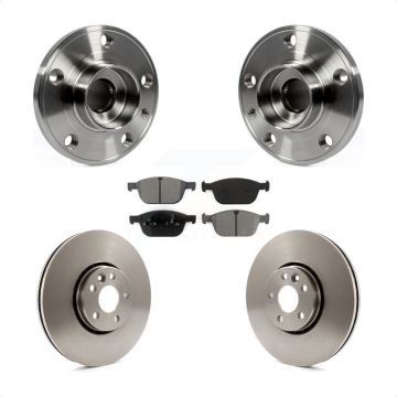 Front Hub Bearing Assembly Disc Brake Rotors And Pads Kit For 2010-2015 Volvo XC60 KBB-105797