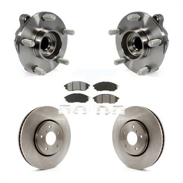 Front Hub Bearing Assembly Disc Brake Rotors And Pads Kit For INFINITI FX35 FX37 RWD KBB-105804