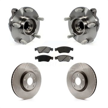 Front Hub Bearing Assembly Disc Brake Rotors And Pads Kit For INFINITI G37 G35 Q60 KBB-105805