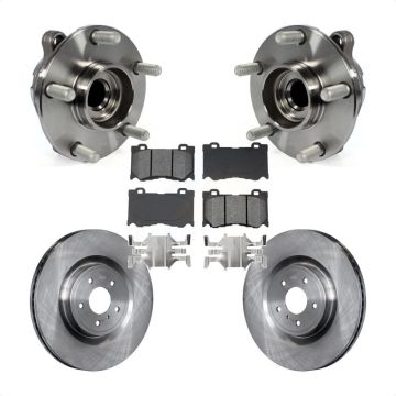 Front Hub Bearing Brake Rotor Pad Kit For INFINITI Q50 G37 Nissan 370Z Q60 M37 Z QX70 Q70 KBB-105807