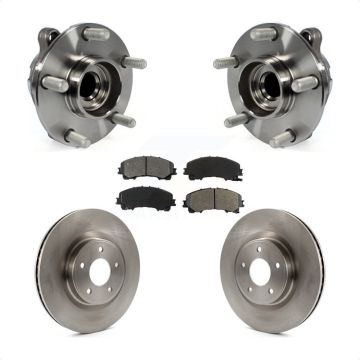Front Hub Bearing Assembly Disc Brake Rotors And Pads Kit For INFINITI Q50 QX50 Q60 RWD KBB-105808
