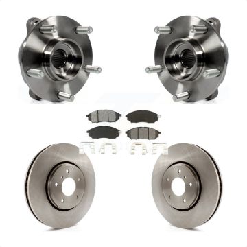 Front Hub Bearing Assembly Disc Brake Rotors And Pads Kit For INFINITI FX35 FX37 FX45 KBB-105811