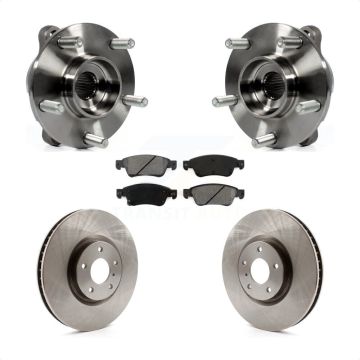 Front Hub Bearing Brake Rotor And Pad Kit For INFINITI G35 Q60 With Single Piston Caliper KBB-105812