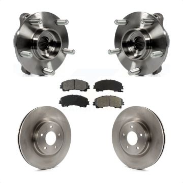 Front Hub Bearing Assembly Disc Brake Rotors And Pads Kit For INFINITI Q50 QX50 Q60 AWD KBB-105814