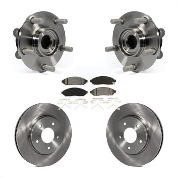 Front Hub Bearing Assembly Disc Brake Rotors And Pads Kit For 2011-2012 Nissan LEAF KBB-105817