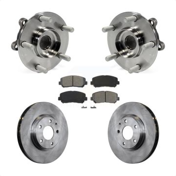 Front Hub Bearing Assembly Disc Brake Rotors And Pads Kit For 2013-2015 Mazda CX-5 KBB-105823