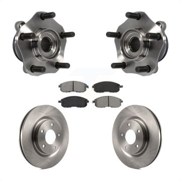 Front Hub Bearing Assembly Brake Rotor & Pad Kit For 2017-2019 Nissan Sentra Turbocharged KBB-105838