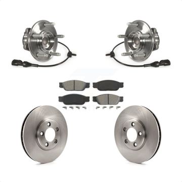 Front Hub Bearing Disc Brake Rotor Pads Kit For Ford Thunderbird Lincoln LS Jaguar S-Type KBB-105843