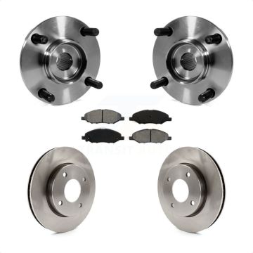 Front Hub Bearing Disc Brake Rotor Pad Kit For Nissan Versa 1.6L with Non-ABS 4-Wheel ABS KBB-105846