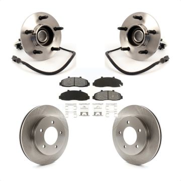 Front Hub Bearing Assembly Disc Brake Rotor & Pad Kit For Ford F-150 4WD with 4-Wheel ABS KBB-105866