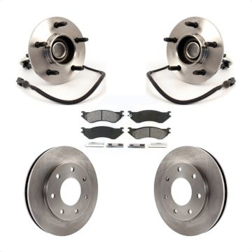 Front Hub Bearing Assembly Brake Rotor & Pad Kit For 1999 Ford F-150 4WD with 4-Wheel ABS KBB-105867