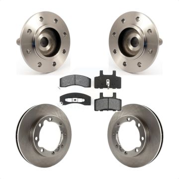 Front Hub Bearing Brake Rotor & Pad Kit For 1999 Dodge Ram 2500 4 Hole Rectangular Flange KBB-105868