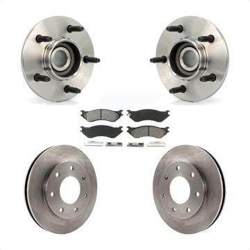 Front Hub Bearing Assembly Brake Rotor & Pad Kit For 1999 Ford F-150 4WD with 2-Wheel ABS KBB-105871