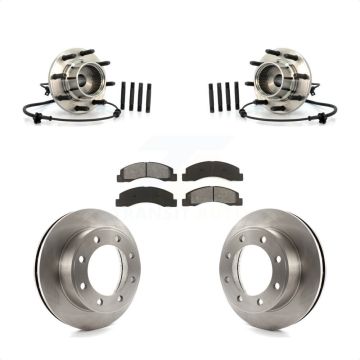 Front Hub Bearing Brake Rotor Pad Kit For Ford Excursion With M14 x 2 Coarse Thread Studs KBB-105874