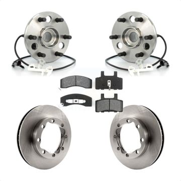 Front Hub Bearing Brake Rotor & Pads Kit For 98-99 Chevrolet Tahoe 4WD with DIESEL engine KBB-105875