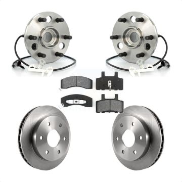 Front Hub Bearing Disc Brake Rotor & Pad Kit For Chevrolet GMC Tahoe Yukon K2500 Suburban KBB-105878