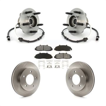 Front Hub Bearing Disc Brake Rotor & Pad Kit For Ford F-150 Heritage 4WD with 4-Wheel ABS KBB-105881