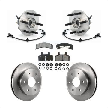 Front Hub Bearing Disc Brake Rotor & Pads Kit For 2000 Chevrolet Tahoe 4WD with 5.3L/4.8L KBB-105895