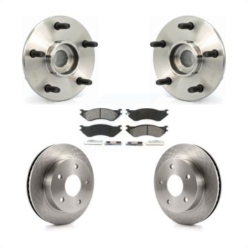 Front Hub Bearing Brake Rotor & Pad Kit For 2000-2001 Dodge Ram 1500 4WD with 2-Wheel ABS KBB-105897