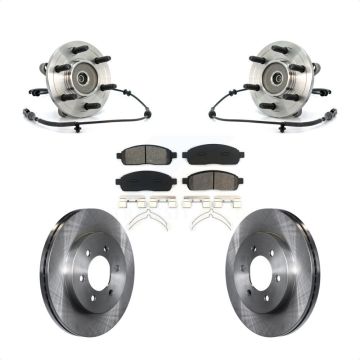 Front Hub Bearing Assembly Disc Brake Rotor And Semi-Metallic Pads Kit For Ford F-150 4WD KBB-105908