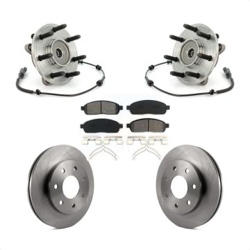 Front Hub Bearing Assembly Disc Brake Rotor And Semi-Metallic Pads Kit For Ford F-150 4WD KBB-105910