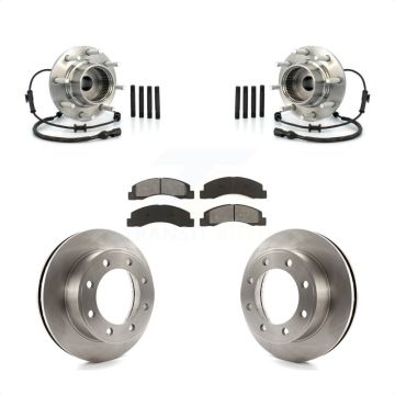 Front Hub Bearing Brake Rotor Pad Kit For Ford Excursion With M14 x 1.5 Fine Thread Studs KBB-105917
