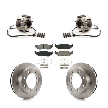 Front Hub Bearing Brake Rotor & Pads Kit For Ford F-550 Super Duty 4 X with 4-Wheel ABS KBB-105918