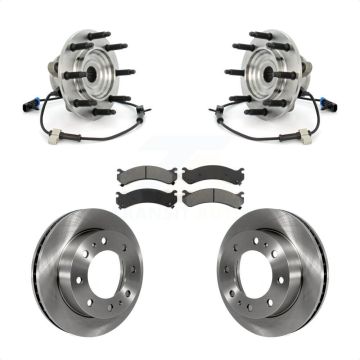Front Hub Bearing Brake Rotor Pads Kit For GMC Chevrolet Sierra 2500 HD Silverado Classic KBB-105920