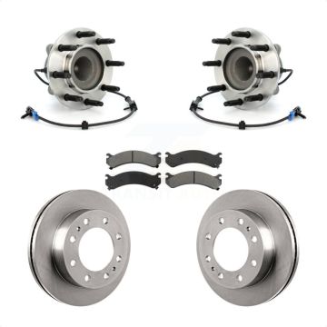 Front Hub Bearing Brake Rotor And Pad Kit For 2009-2015 Chevrolet Express 4500 GMC Savana KBB-105924